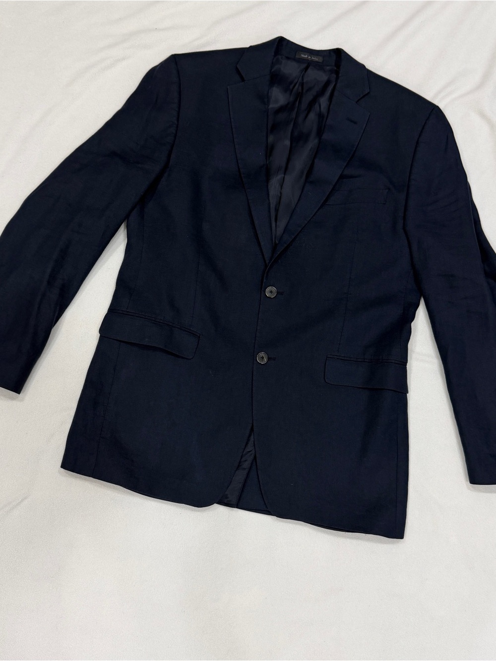 Lauren Ralph Lauren Lord And Taylor Men's 42L 100% Linen Navy Blue Blazer